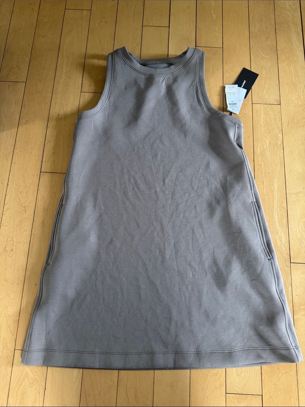 Abercrombie & Fitch sleeveless A-line dress in taupe